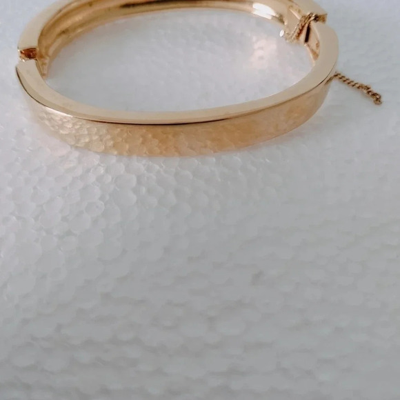 Swarovski Hinged Bangle Bracelet Gold Plated Channel Set White Crystals - Picture 4 of 12